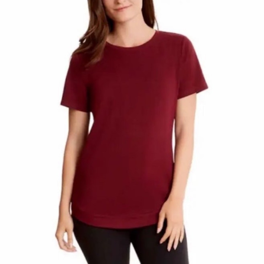 SALE! Danskin Women's Tulip Hem Tunic Short Sleeve Shirt Size M